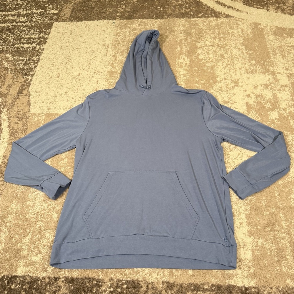 Cozy Earth Sweater Mens XL Blue Bamboo Soft Comfortable Stretch Pocket Hoodie